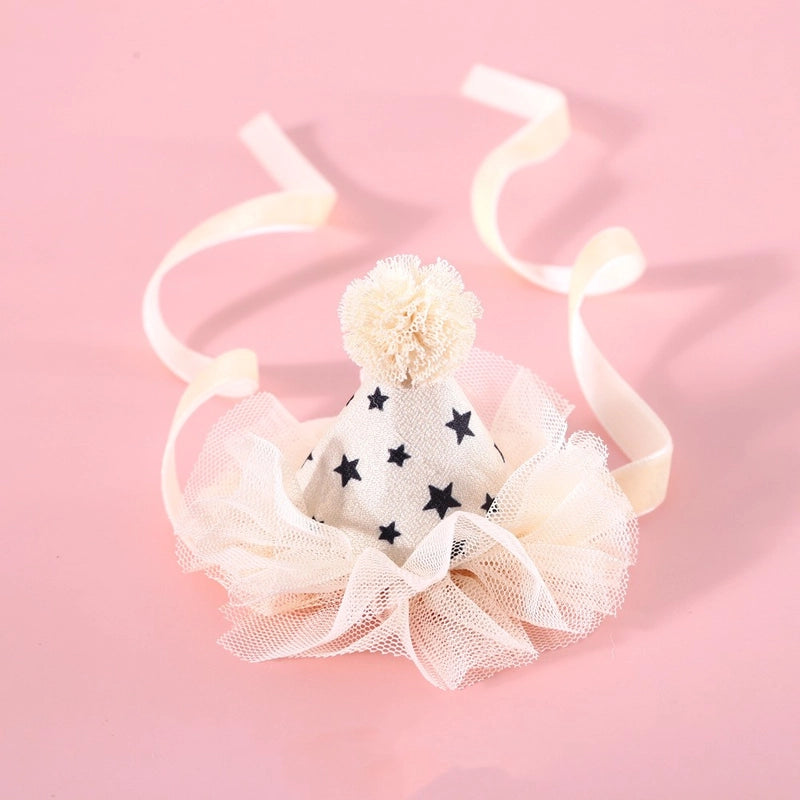 Cute Polyester Solid Color Diamond Pet Hat