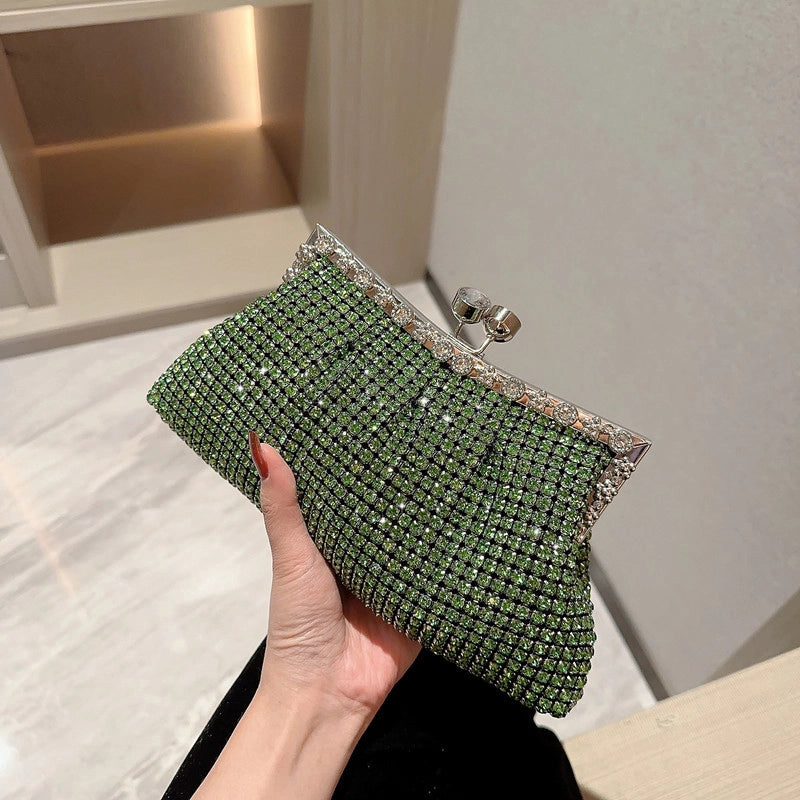 Luxury Rhinestone Evening Bag Sparkling Socialite Handbag Bridal Wedding Bag Matching Gown Bag Diamond-encrusted Banquet Clutch Bag