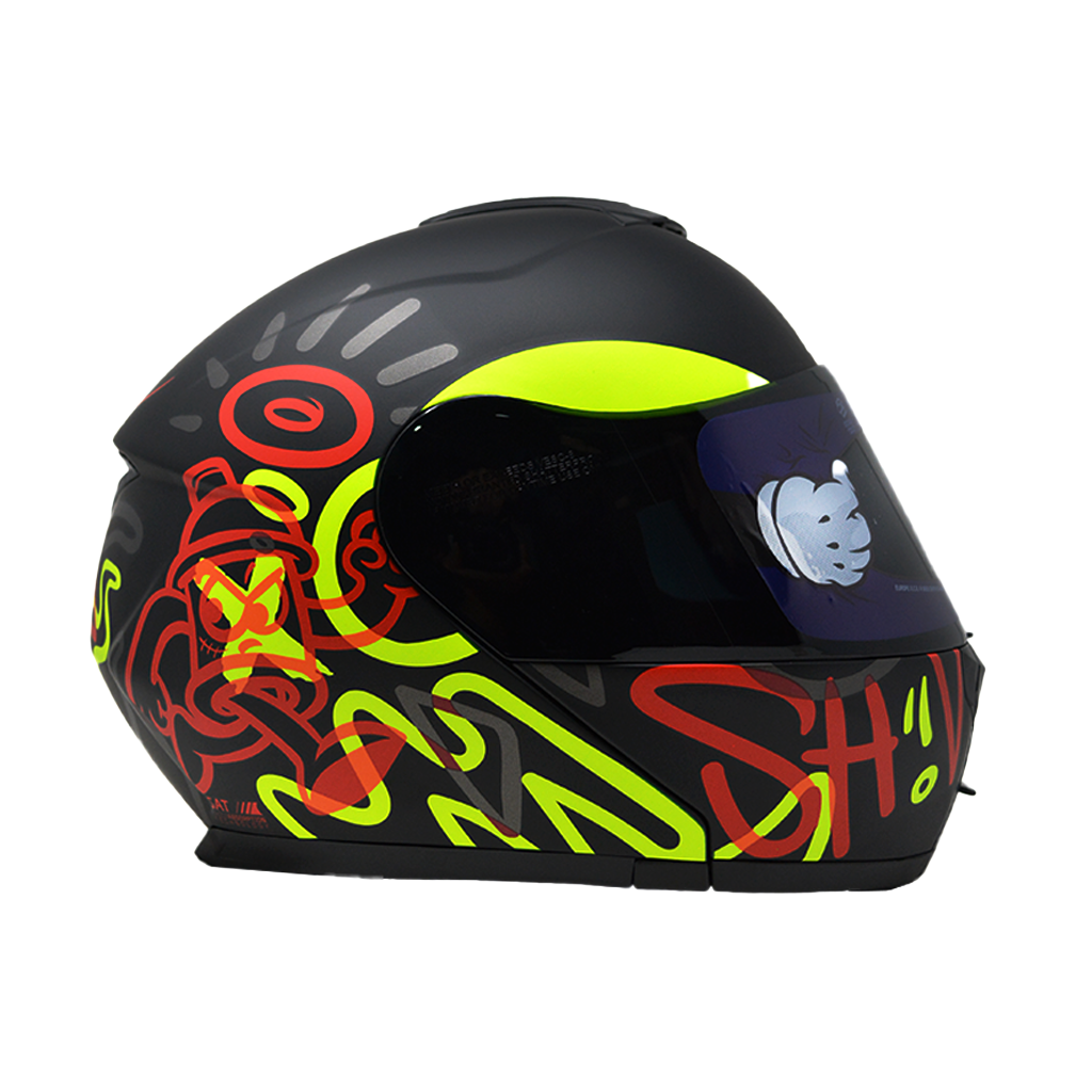 Casco Shaft Abatible 3910 Art Black Rojo