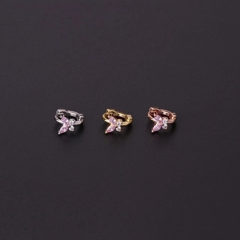 Ear Cartilage Rings & Studs Lady Butterfly Copper Plating