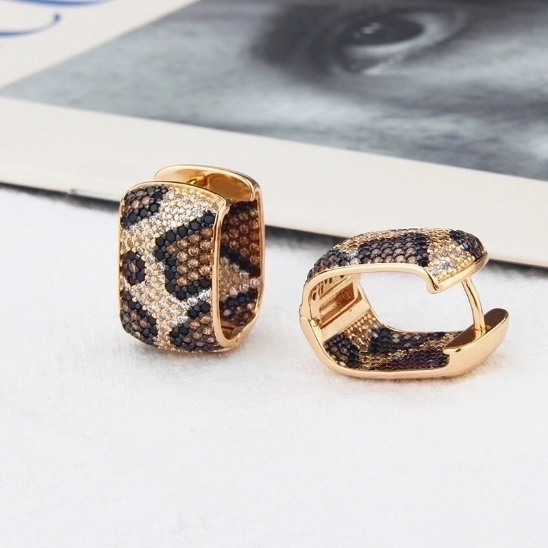 Minimalist Circle Copper Zircon Gold Plated Earrings