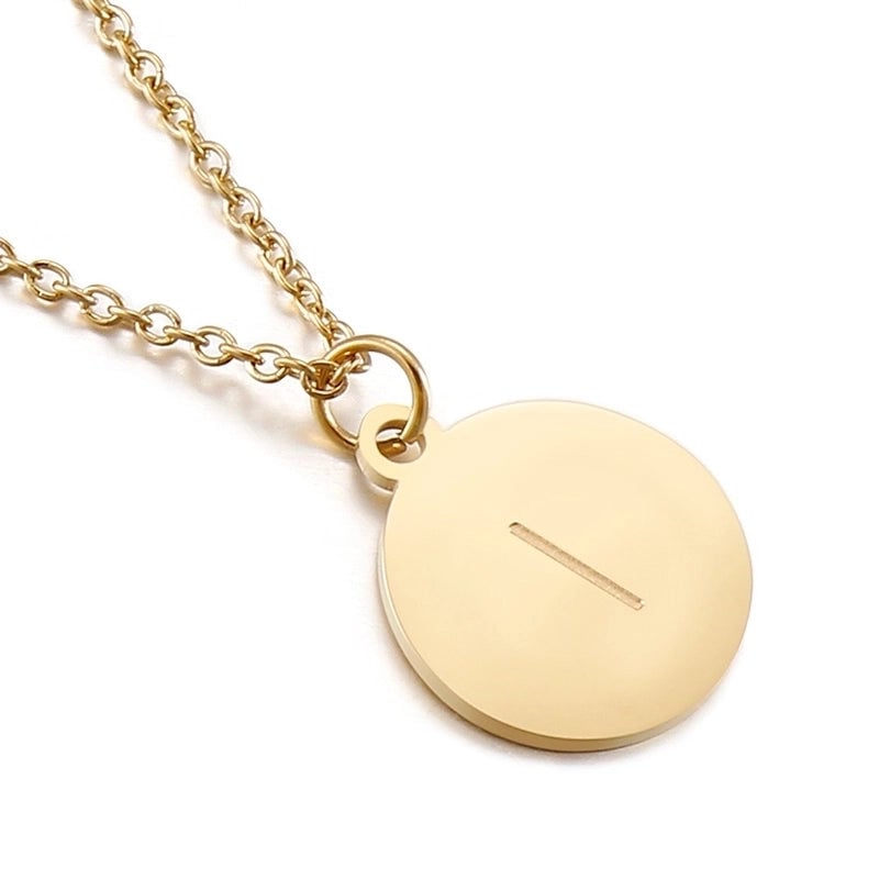 Titanium Steel 18K Gold Plated Minimalist Plating Letter Necklace