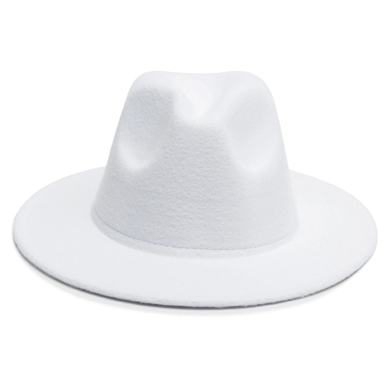 Unisex Vintage Style Minimalist British Style Solid Color Big Eaves Flat Eaves Fedora Hat