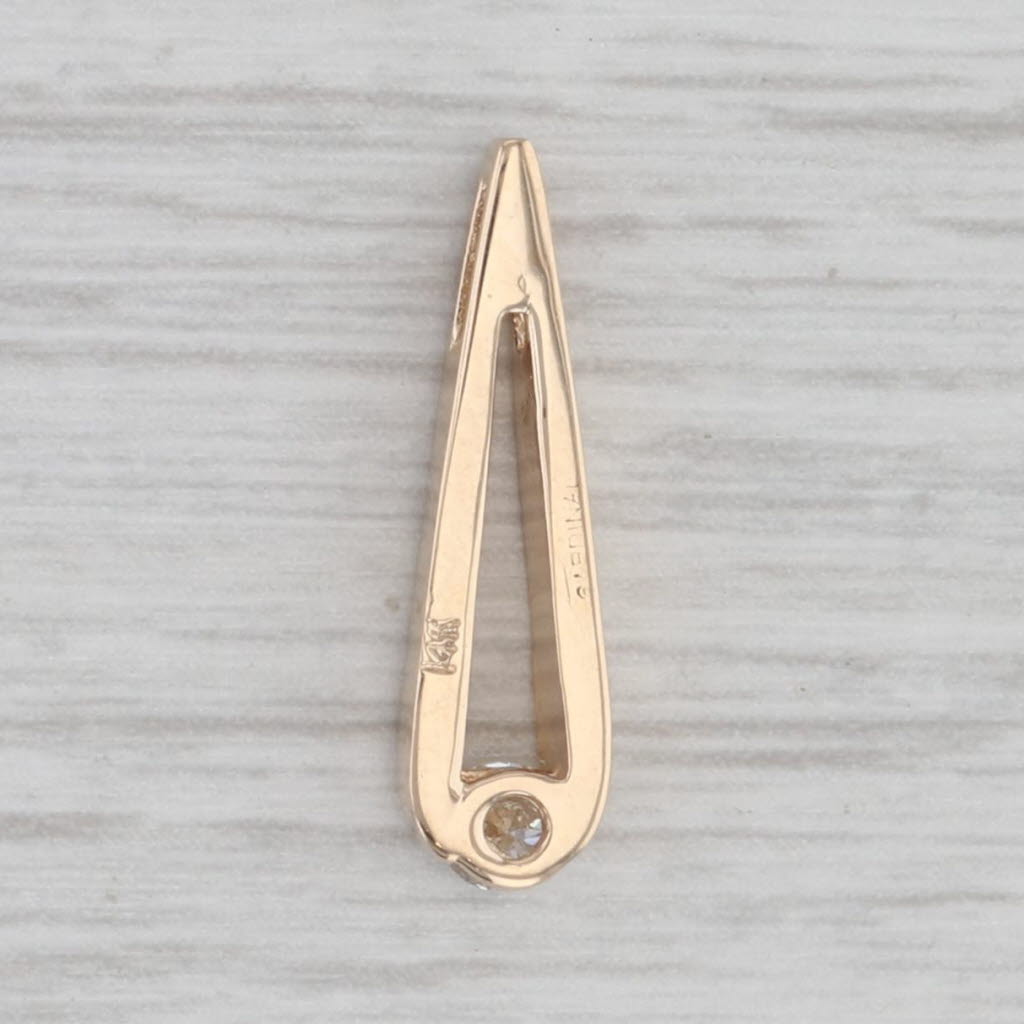 0.12ct Diamond Teardrop Solitaire Pendant 14k Yellow Gold