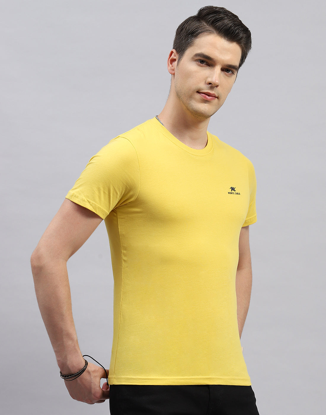 Men Green. Pink & Yellow Solid Round Neck Half Sleeve T-Shirt (Pack of 3)