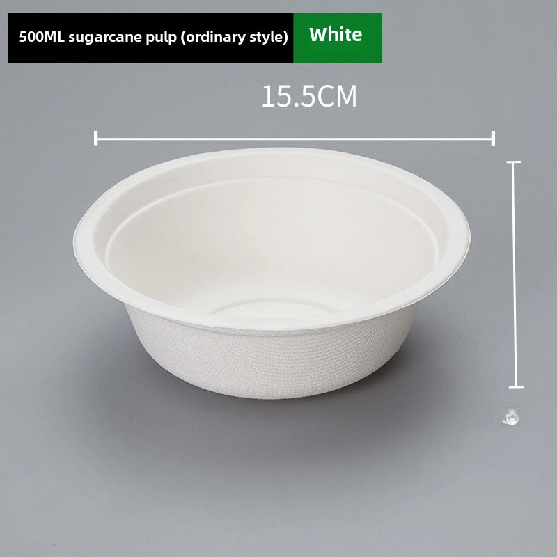 Disposable Paper Bowl Tableware Set Paper Bowl Commercial Household Bowl Degradable Whole Box Disposable Round Bowl
