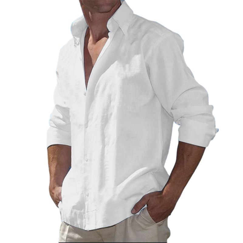 9-Pack  2023 Men's  Cotton Linen Casual Long Sleeve Shirt