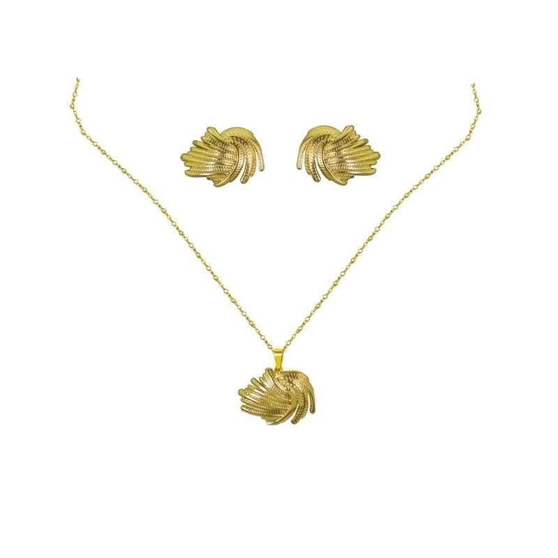 Elegant Retro Geometric Heart Shape Flower Stainless Steel Plating Jewelry Set