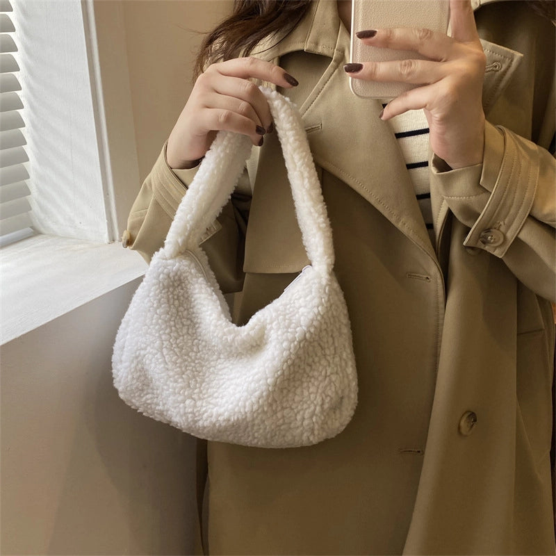 Women's Small Plush Leopard Vintage Style Classic Style Dumpling Shape Zipper Handbag