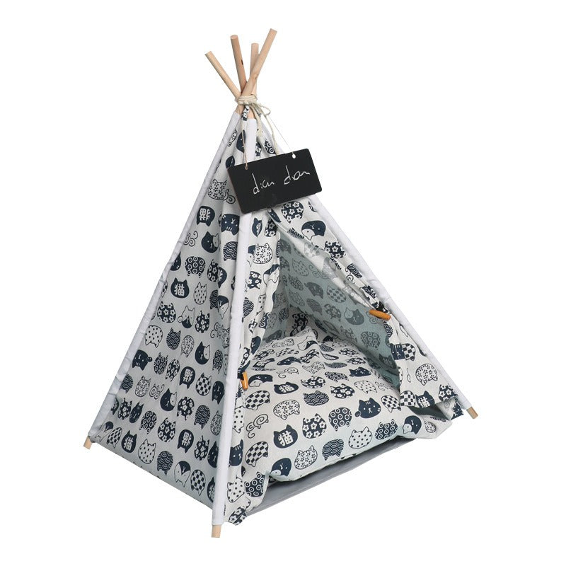 Pet Tent House Canvas Bed