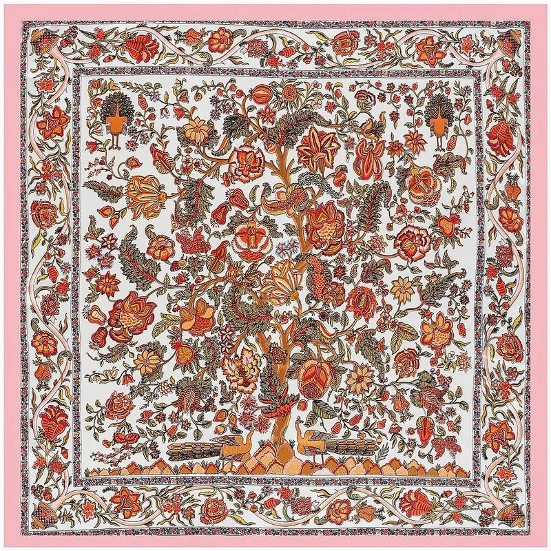Spring 90cm New Money Tree Printing Ladies Professional Decoration Silk Scarf