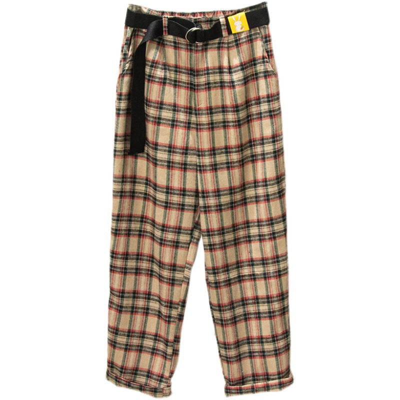 UNZZY CASUAL PLAID PANTS KF82988