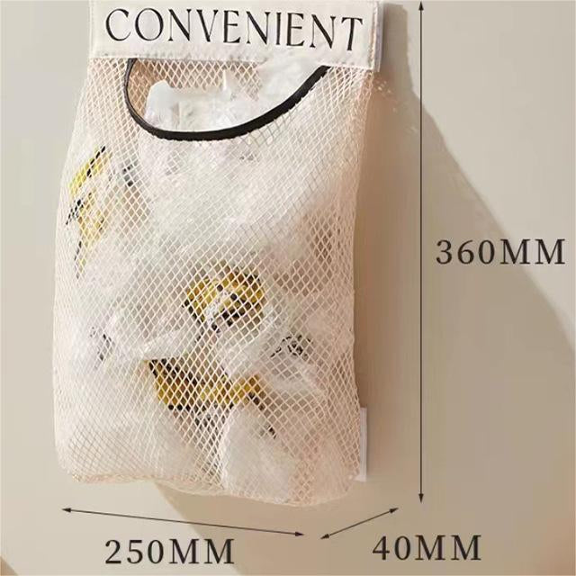 Large Capacity Mesh Storage Bag. Wall-Mounted Hanging Organizer