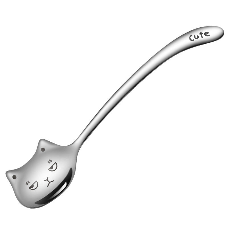 Cute Cat 304 Stainless Steel Spoon 1 Piece