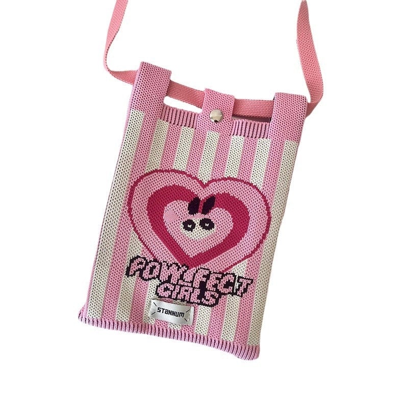 Women's Polyester Printing Animal Color Block Cute Square Buckle Shoulder Bag Phone Wallets