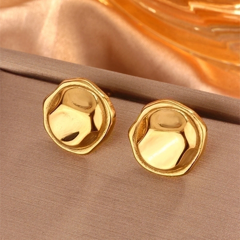 1 Pair Vintage Style Minimalist Waves Lines Irregular Plating 304 Stainless Steel 18K Gold Plated Ear Studs