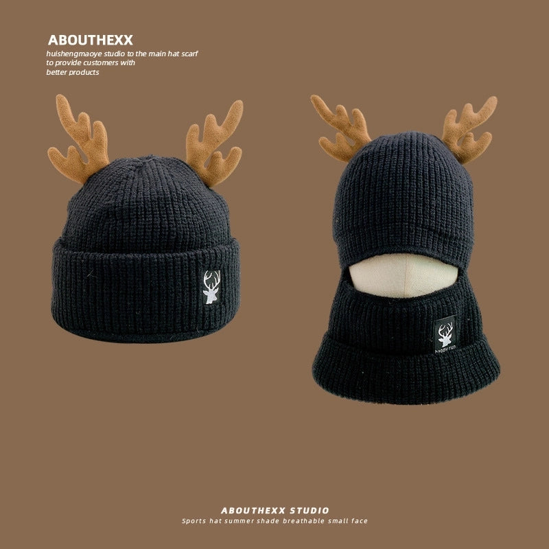 Women's Minimalist Elk Jingling Bell Snowflake Elk Wool Cap