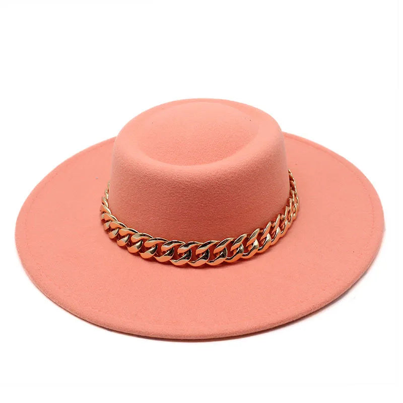 Elegant Round Concave Flat Top Woolen 8.5cm Top Hat Men And Women Fashion Flat Top Woolen Top Hat