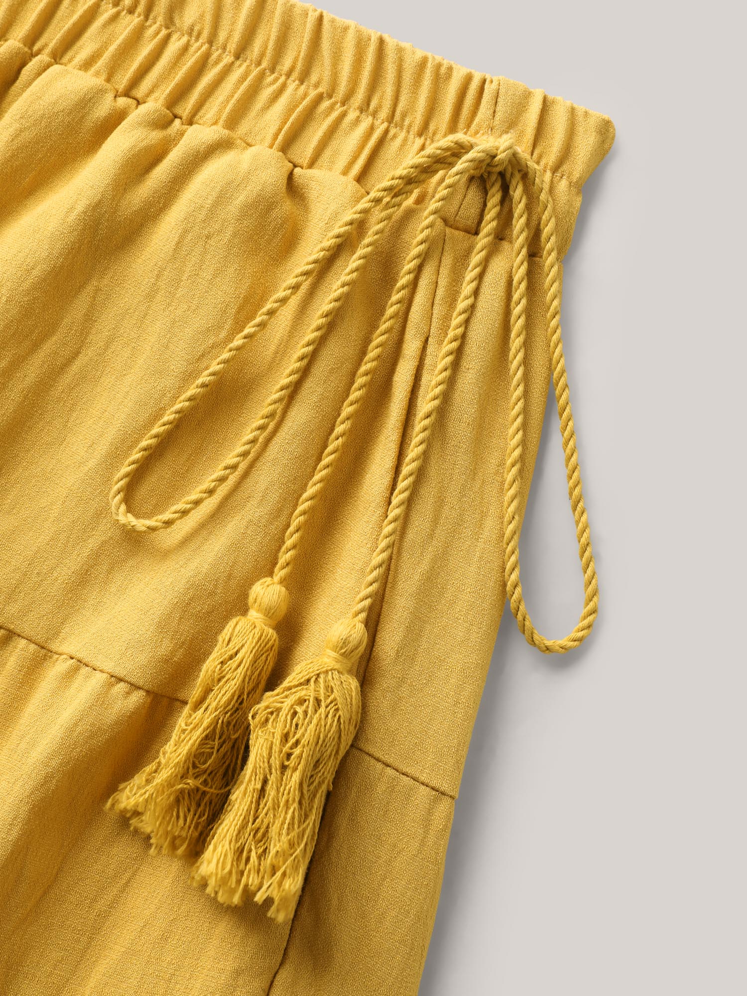 Tassel Tie Tiered Midi Skirt