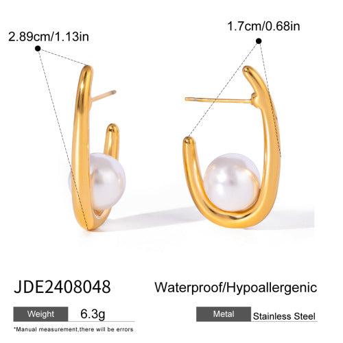 Jie Ding Color Matching Stainless Steel Hoop Earrings Niche Earrings Titanium Steel Earrings Earrings