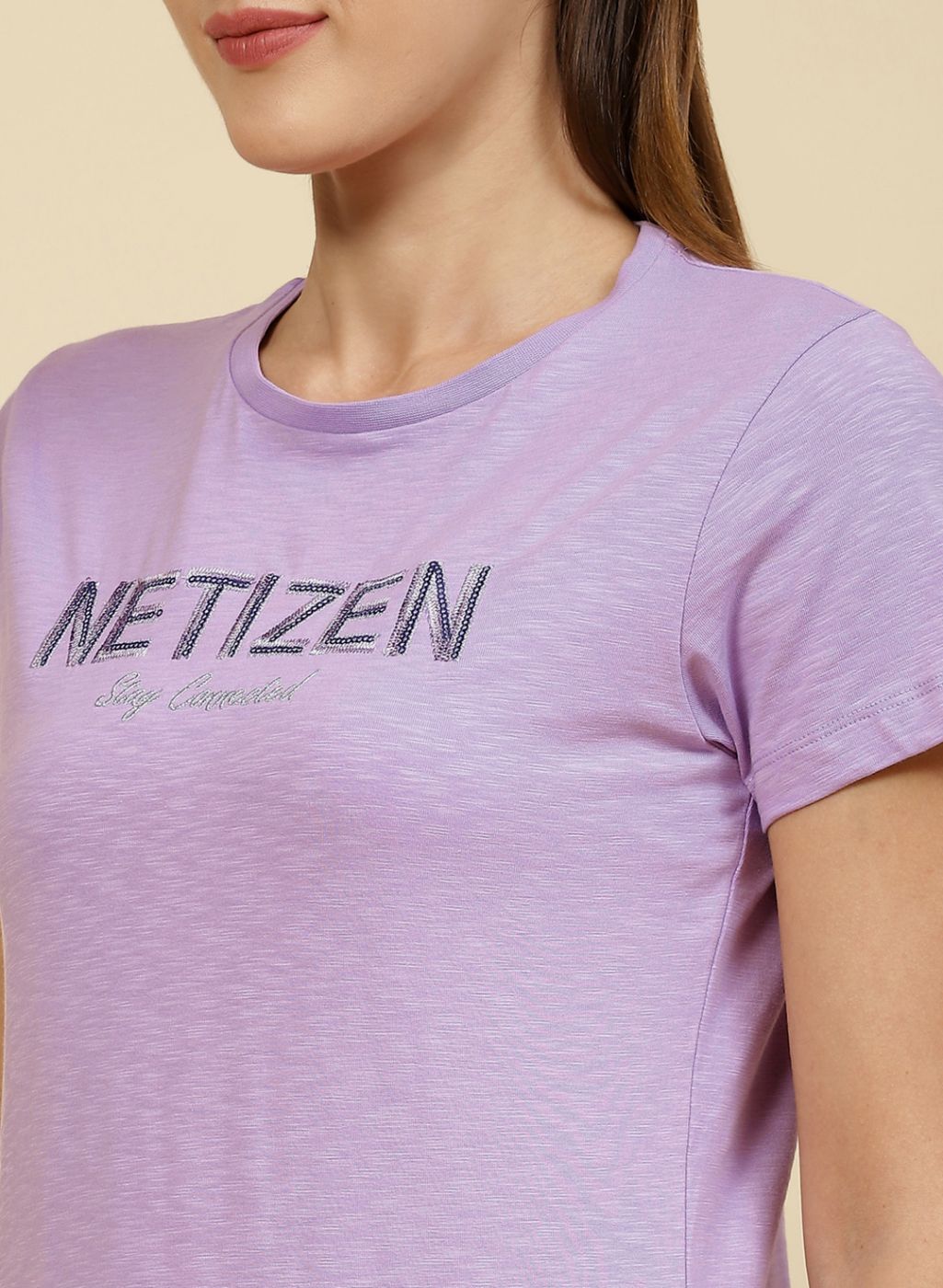 Women Purple Embroidered Top