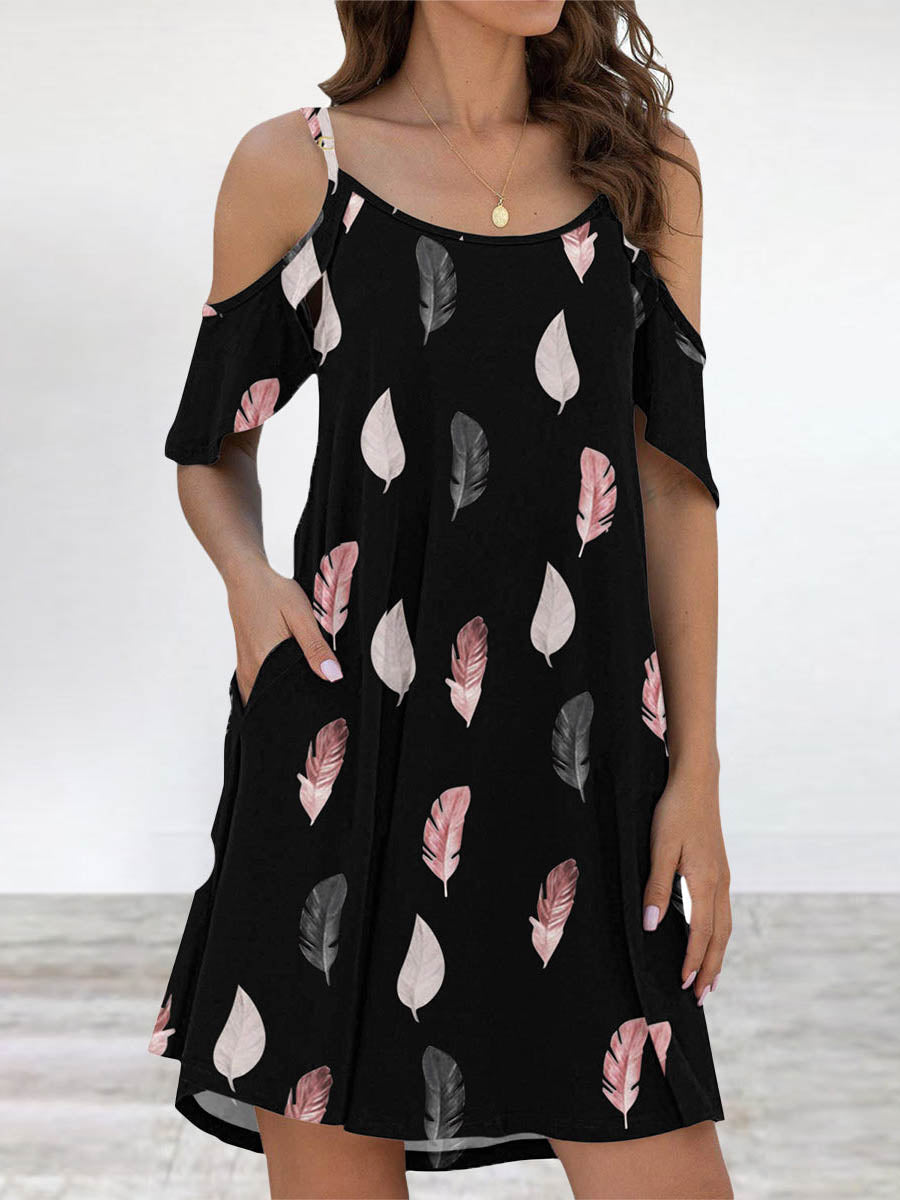 Elegant Print Flounce O Neck Dresses(11 Colors)