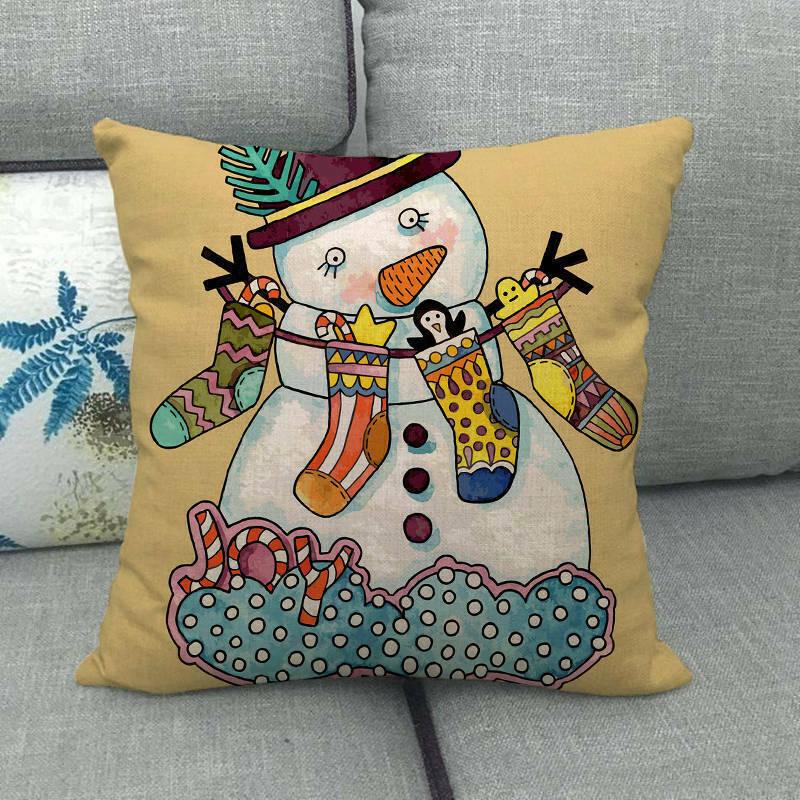 18 Cojines Merry Xmas Couch Throw Pillow Cover Case Home Sofa Decor Pillowslip