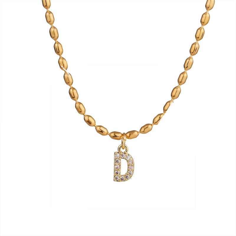 Shiny Letter Letter 304 Stainless Steel Necklace