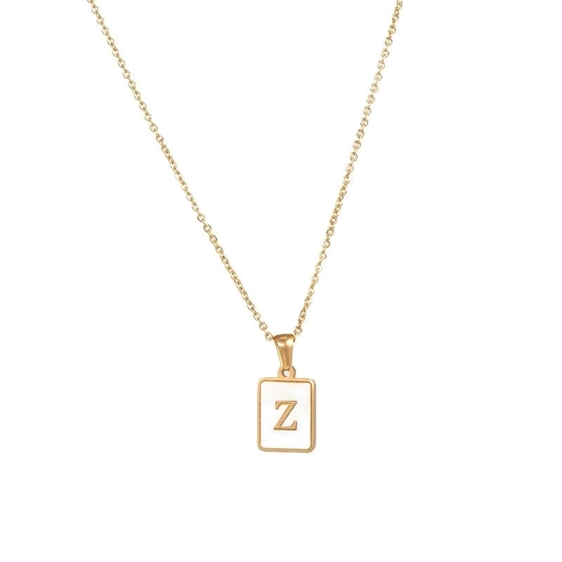 Fashion Letter 304 Stainless Steel Artificial Pearls 18K Gold Plated Letters Plating Metal Necklace