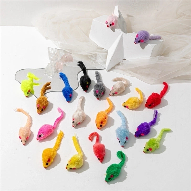 Pet Supplies Simulation Plush Mouse Doll Set Feather Mouse Scratch-resistant Bite Molar Cat Toy