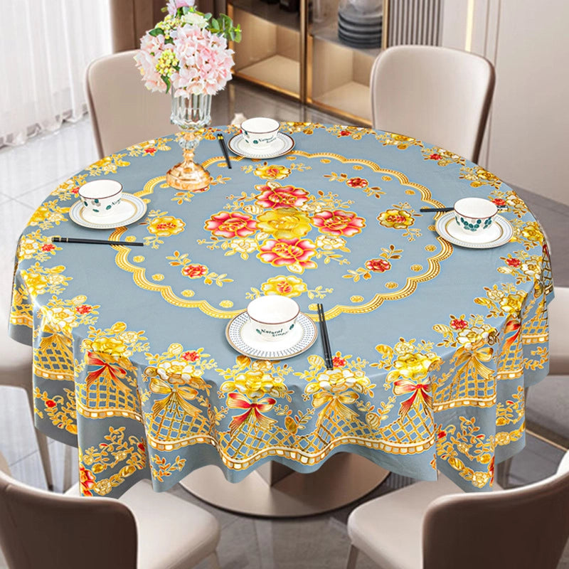 Elegant Classic Style Geometric Flower PVC Tablecloths Artificial Decorations
