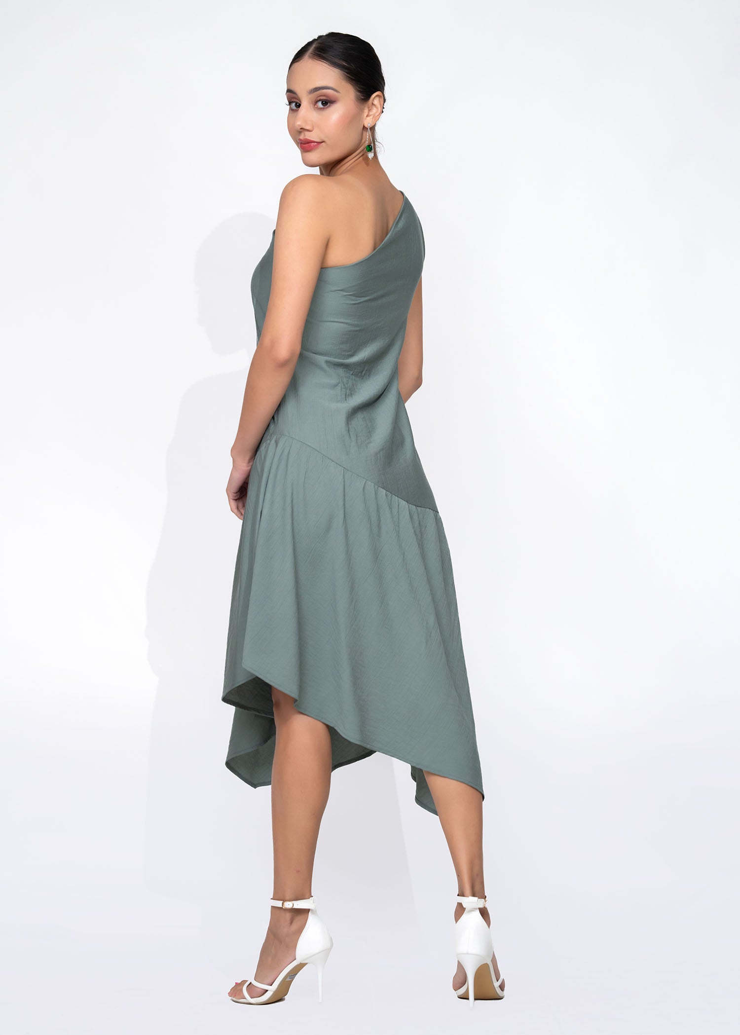 Drop Waist One Shoulder Dress