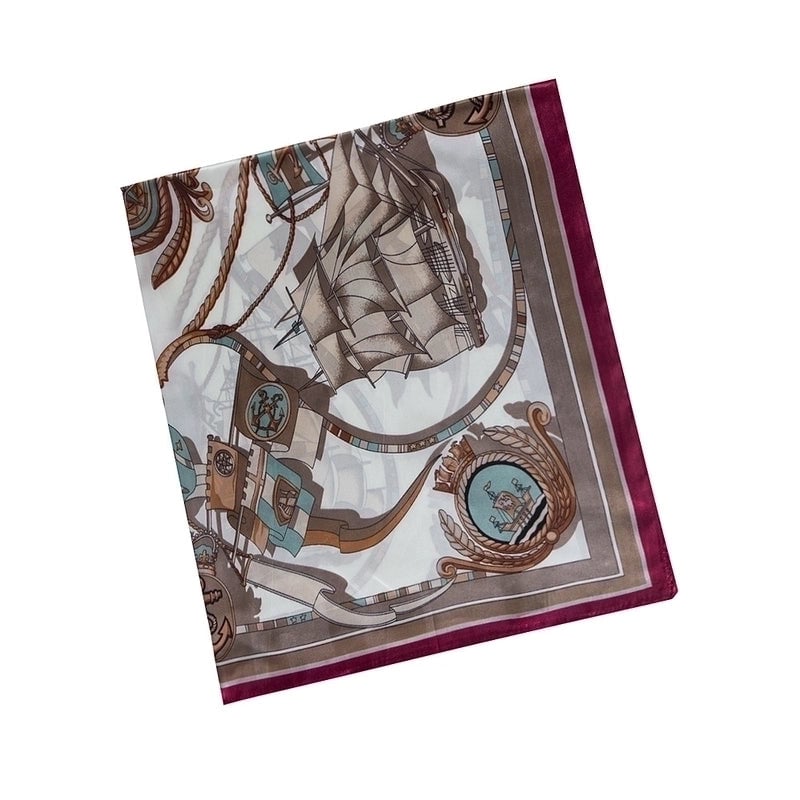 Women's Elegant Sweet Ship Satin Silk Scarf
