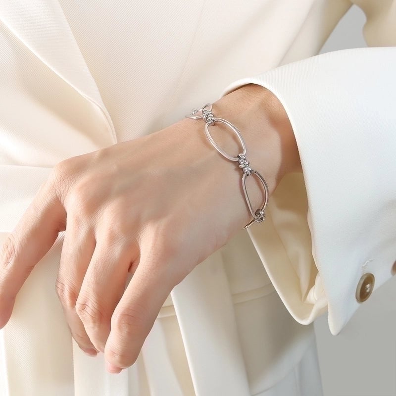 Minimalist Knot 304 Stainless Steel 18K Gold Plated Plating Bracelets Earrings Necklace
