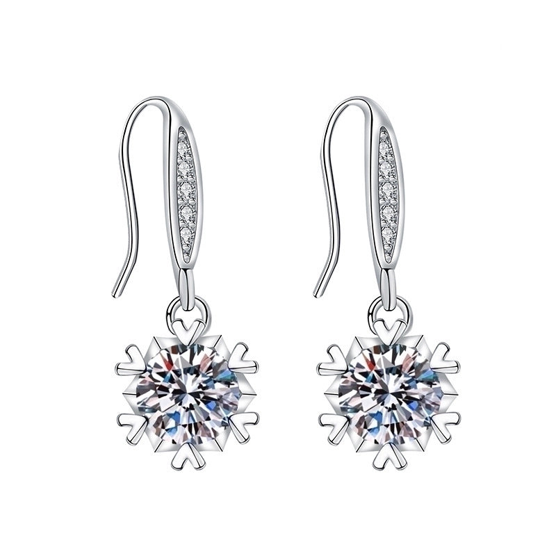1 Pair Sweet Minimalist Round Heart Shape Bow Knot Plating Inlay Copper Zircon Silver Plated Drop Earrings
