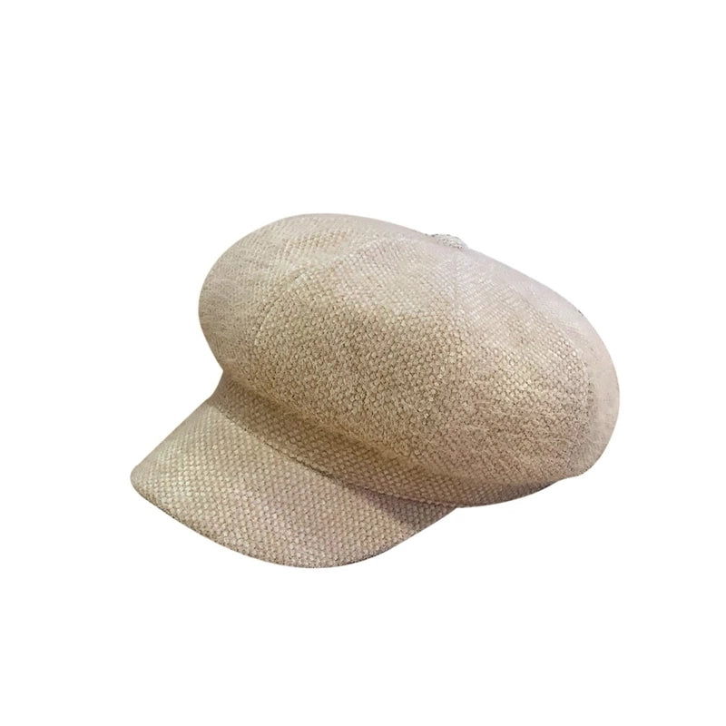 Women's Elegant Classic Style Solid Color Curved Eaves Beret Hat