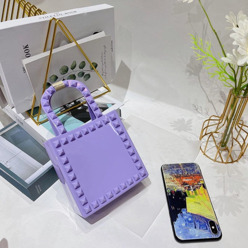 Women's Mini All Seasons Pvc Solid Color Fashion Square Open Handbag