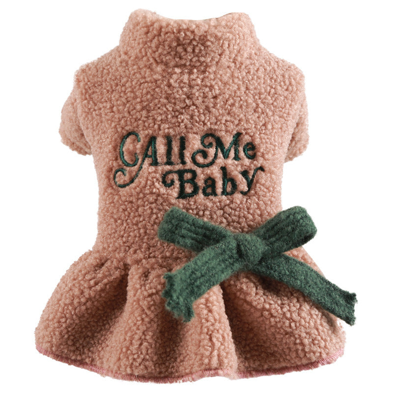 Warm Letter Printed Dog Cat Dress