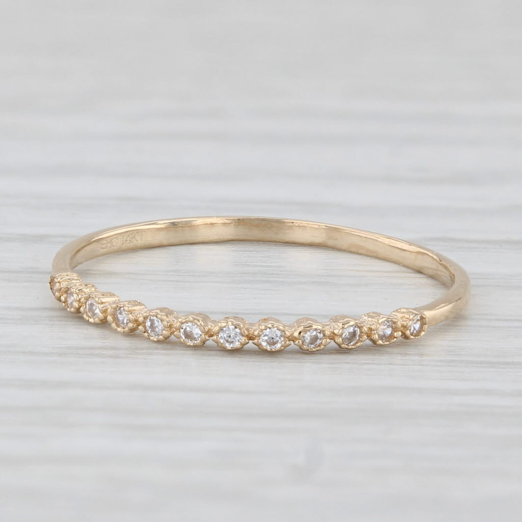 Cubic Zirconia Stackable Ring 14k Yellow Gold Size 6 Wedding Band