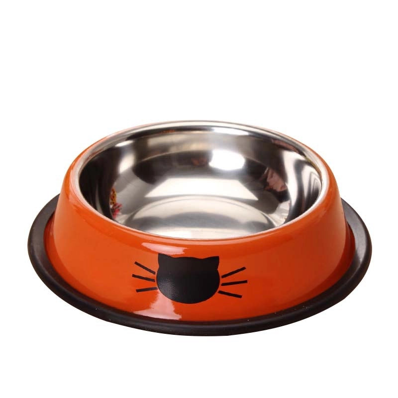 Pet Supplies Combination Stainless Steel Cat Dog Bowl Colorful Anti-slip Food Bowl Durable For Cats Dogs