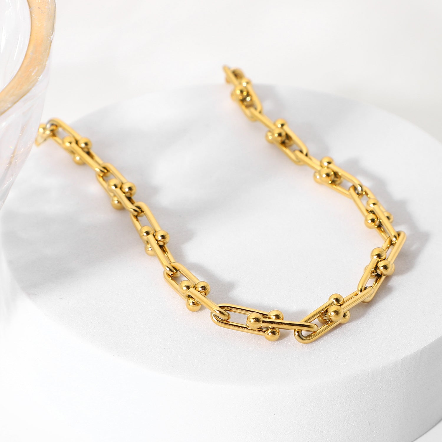 IG Style Chain Geometric Stainless Steel 18K Gold Plated Necklaces