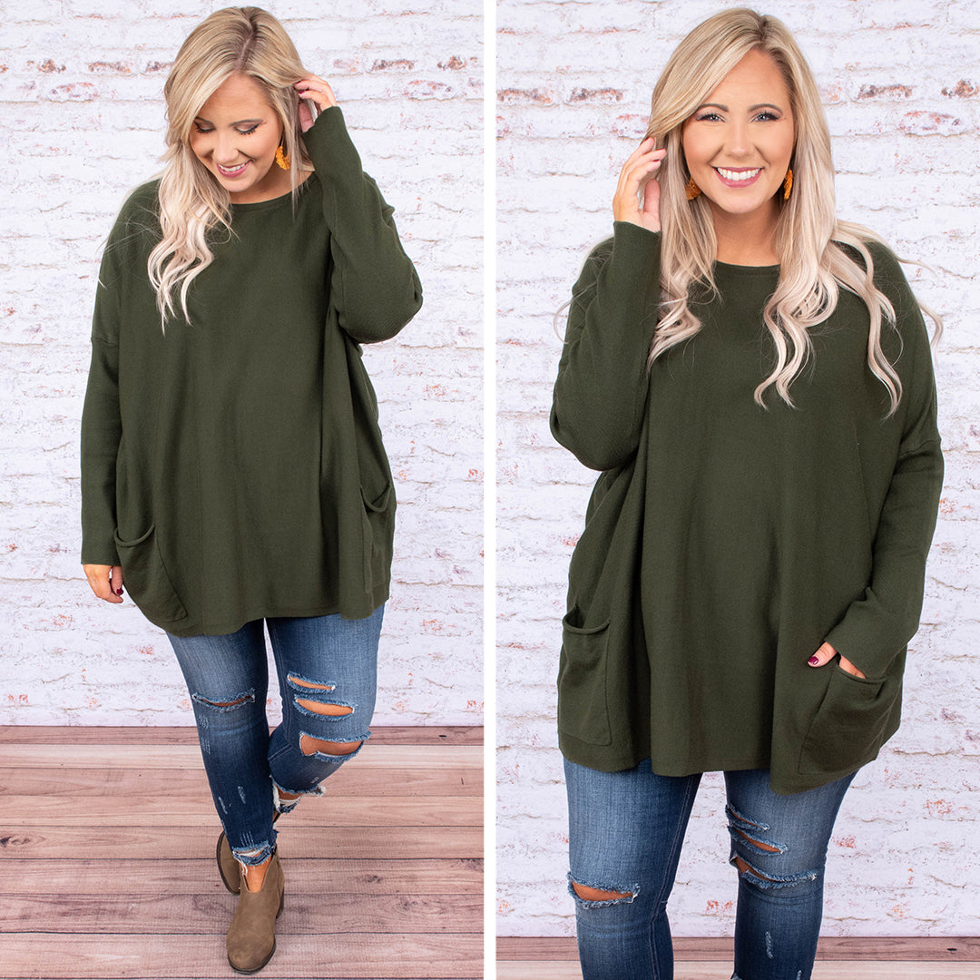 Snow Whispers Tunic. Olive