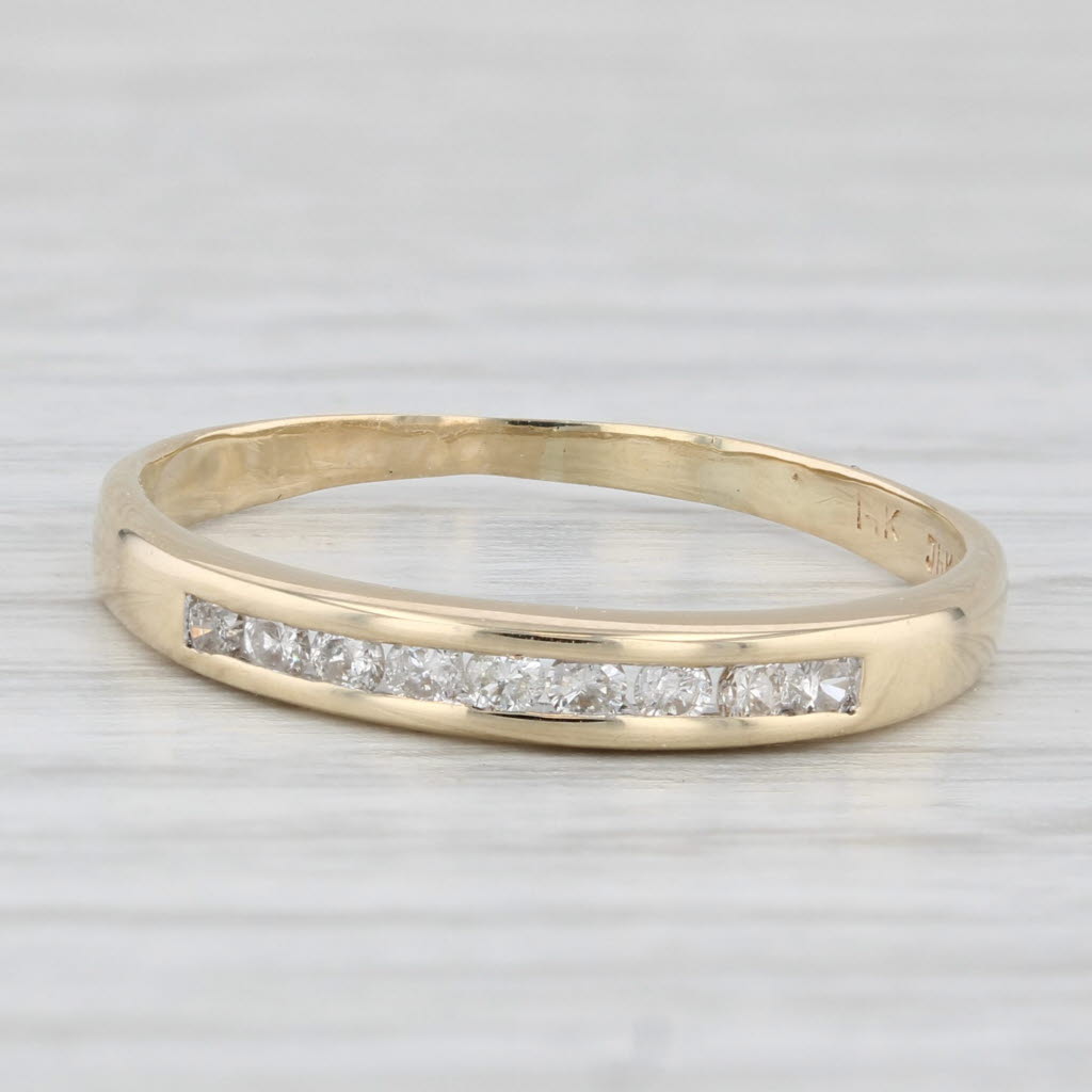 0.13ctw Diamond Wedding Band 14k Yellow Gold Size 8.25 Stackable Ring
