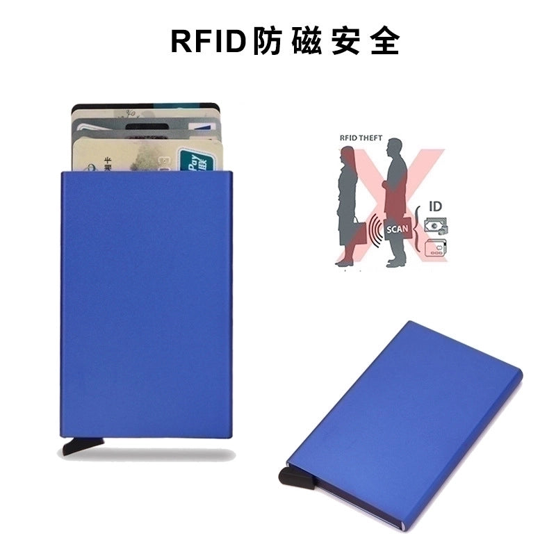 Unisex Solid Color Alloy Plastic Open Card Holders