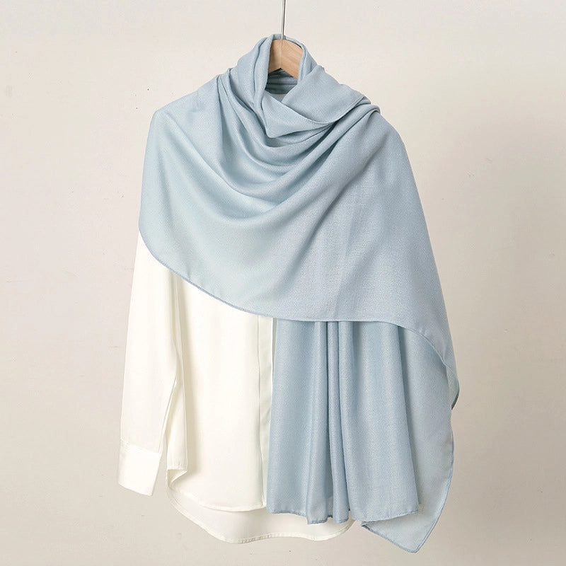 Women's Casual Sweet Solid Color Cotton And Linen Scarf