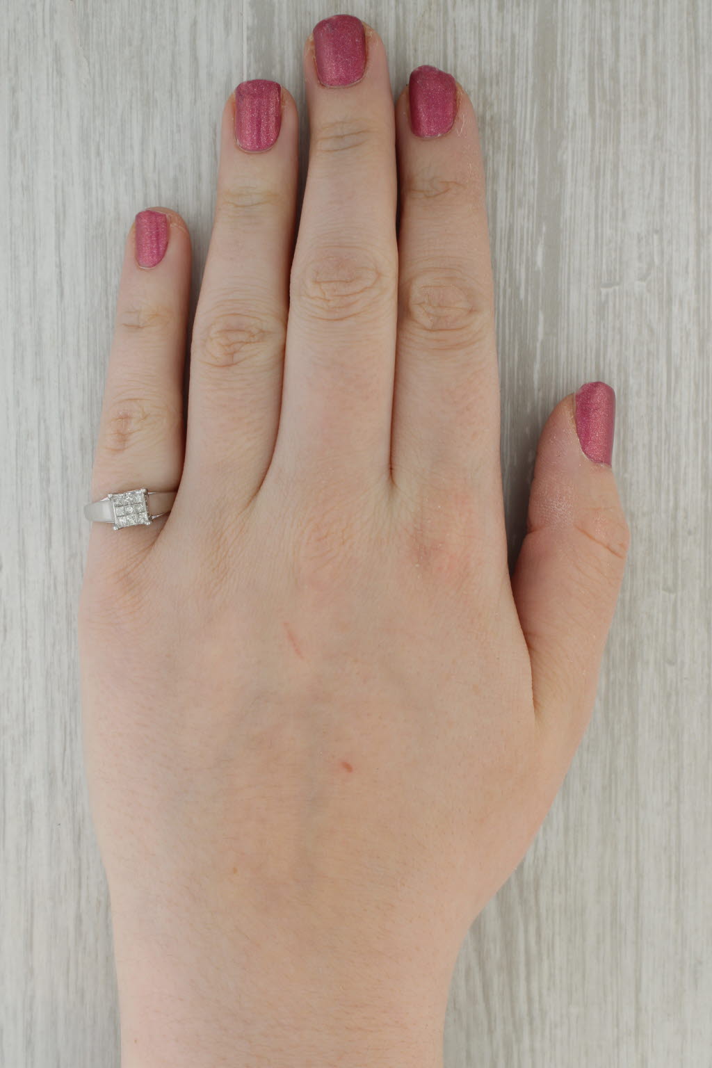 0.50ctw Diamond Engagement Ring 10k White Gold Size 6.25 Tomas Rae