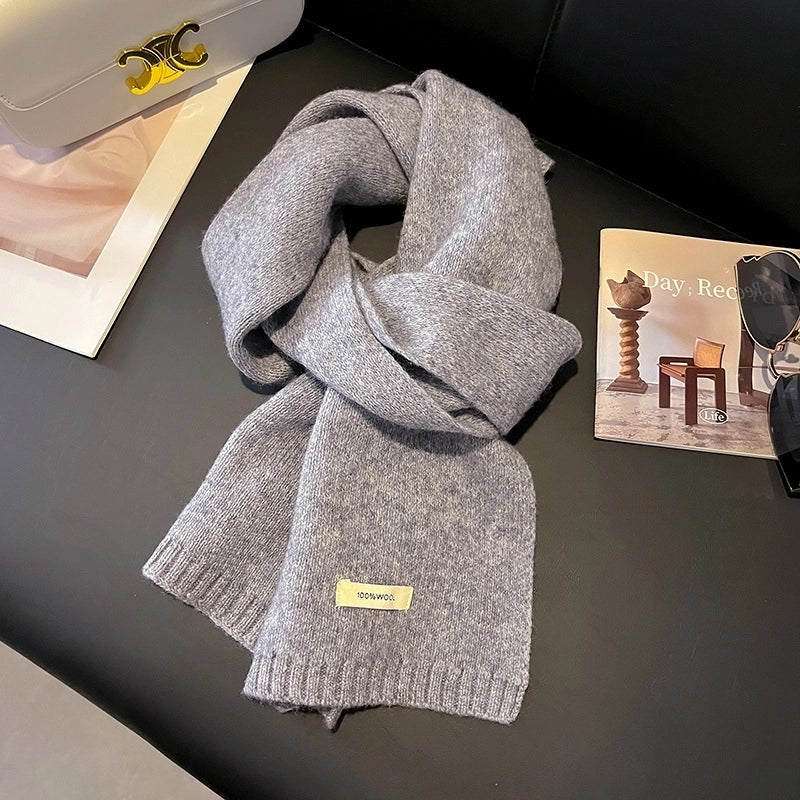 Unisex Sweet Solid Color Fleece Scarf