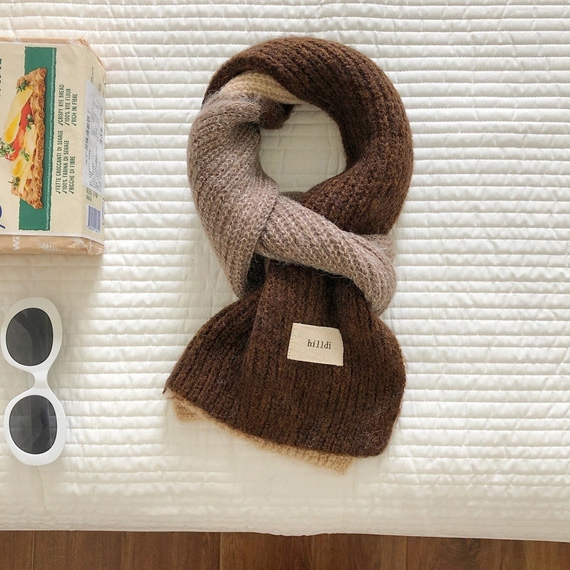 Women's Casual Solid Color Polyester Fleece Scarf