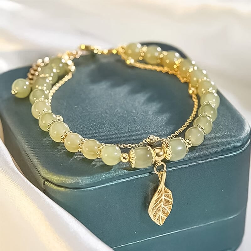 🔥 BIG SALE - 48% OFF🔥🔥Hetian Jade Gold Leaf Bracelet