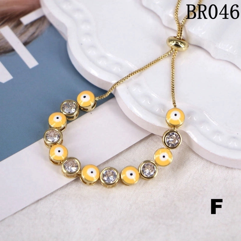 Copper Plating Geometric Artificial Gemstones Copper Bracelets